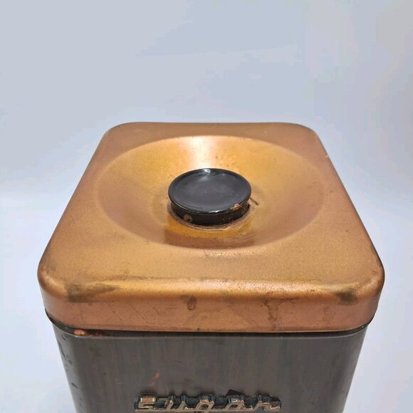Kenmore Brown Metal Canister Set-Flour-Sugar-Coffee-Tea-Mid Century Kitchen-READ - Picture 6 of 16